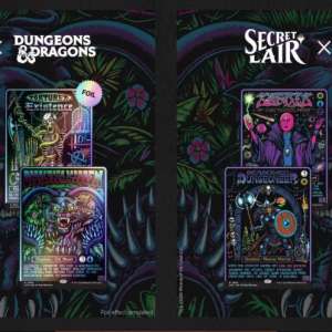 Secret Lair Black Lights and Dark Dungeons retro fantasy card set