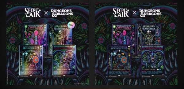 Secret Lair Black Lights and Dark Dungeons retro fantasy card set