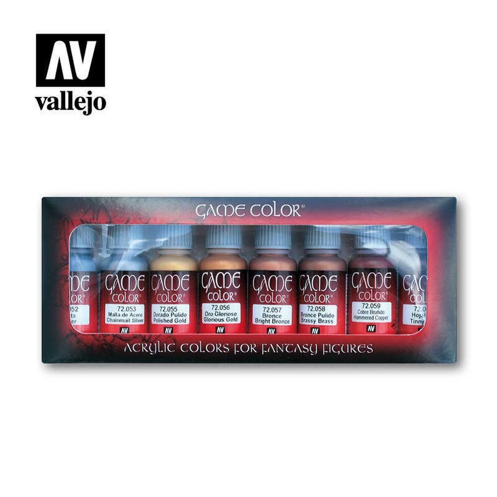 Vallejo Game Colour Metallic 8 Colour Set miniature acrylic paints