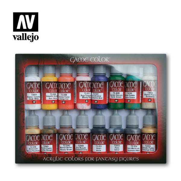 Vallejo Game Colour Introduction 16 Colour Set miniature acrylic paints