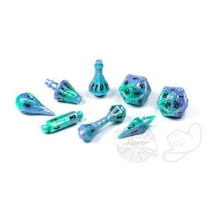 PolyHero Dice - Wizard 8 Dice Set (various colours)