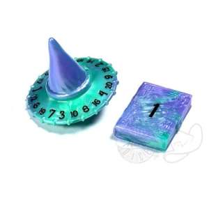 PolyHero Dice - Wizard d20 Wizard Hat and d2 Spellbook (Various Colours)