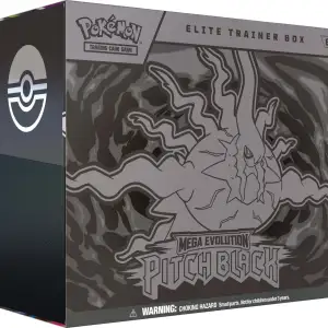 Pokemon Pitch Black Elite Trainer Box Mega Evolutions accessories and booster packs