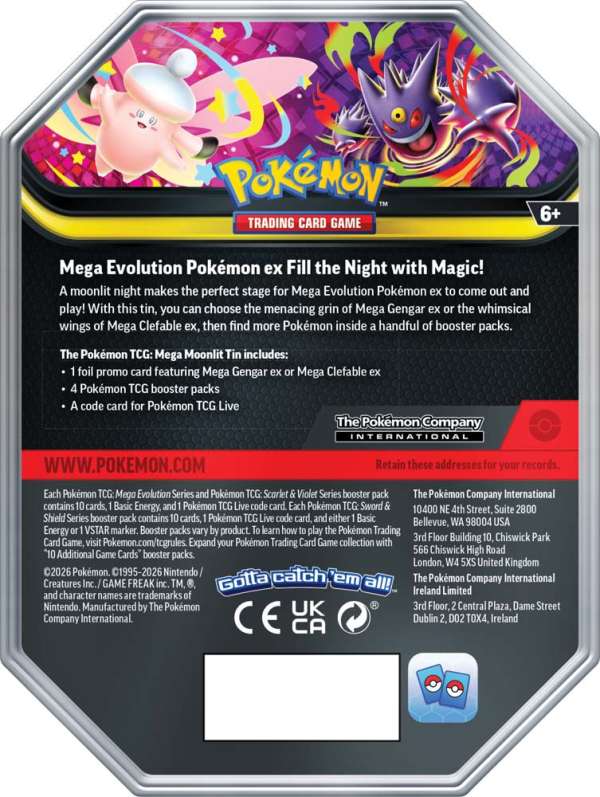 Pokmon TCG Mega Moonlit Tin Mega Gengar EN