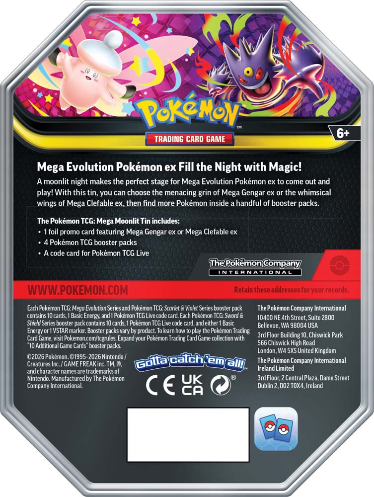 Pokmon TCG Mega Moonlit Tin Mega Gengar EN