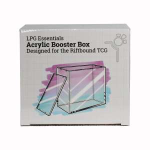 LPG Essentials acrylic booster box protector for Riftbound booster boxes