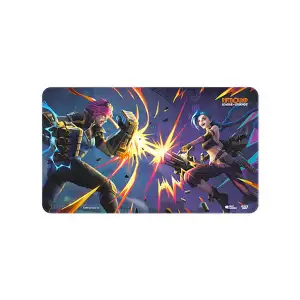 Riftbound League of Legends Vendetta Vi vs Jinx premium playmat