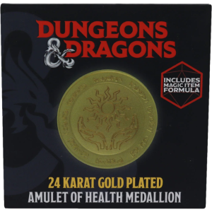 Dungeons & Dragons - Amulet of Health Medallion 24K Gold Plated Metal Replica